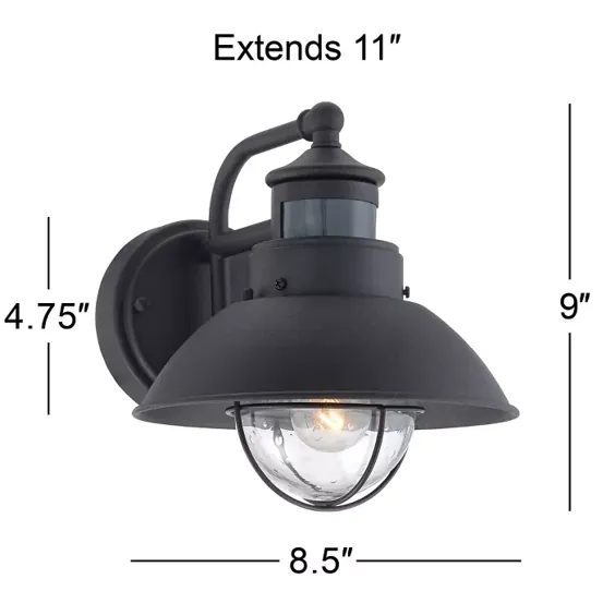 John Timberland Rustic Outdoor Wall Light Black External Fixture Motion Security Dusk to Dawn For House Deck House