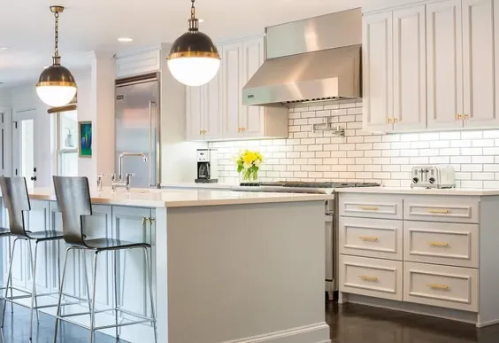 کابینت آشپزخانه نقاشی شده با رنگ خاکستری روشن - انتقالی - آشپزخانه - صفحه خاکستری شروین ویلیامز