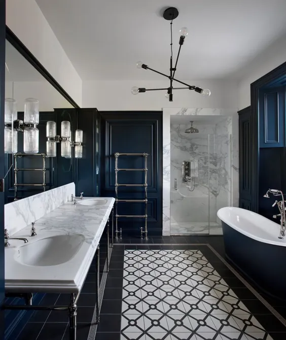 دارایی Times در اینستاگرام: ”یک حمام زیبا و بزرگ در دوبلین ، طراحی شده توسطroisinlaffertykld از Kingston Lafferty Design.  روئیزین سنگ مرمر Arabescato را انتخاب کرده است ... "