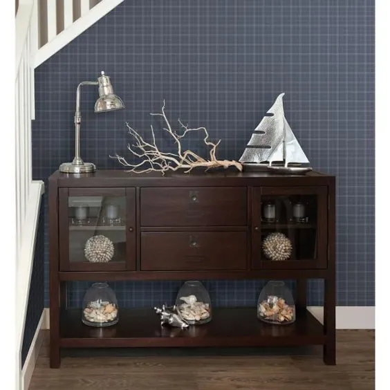 رول کاغذی Beacon House Meridian Navy Plaid Naid Plaid (پوشش 56.4 متر مربع) - 2604-21205 - انبار خانه