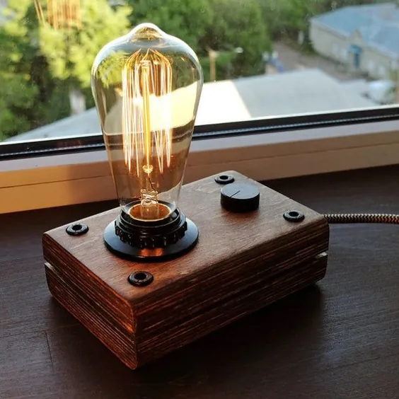 لامپ ادیسون ، لامپ صنعتی ، لامپ Steampunk ، چوبی ادیسون ...