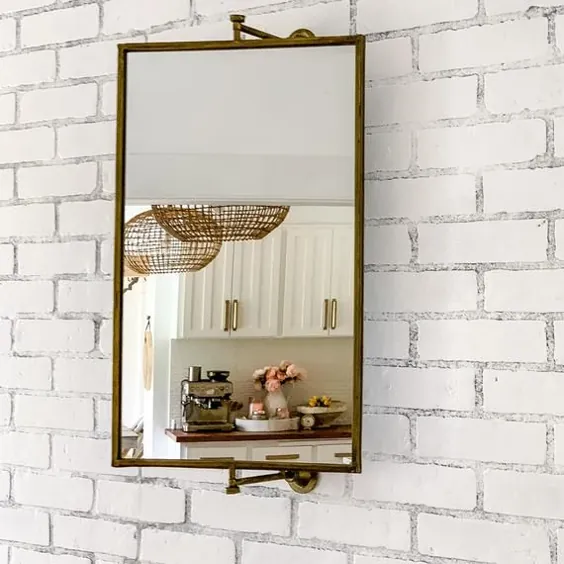 آینه گردان \ آینه فلزی طلا \ آینه شیک شیشه ای / آینه آویز دیواری / حمام خانه دار