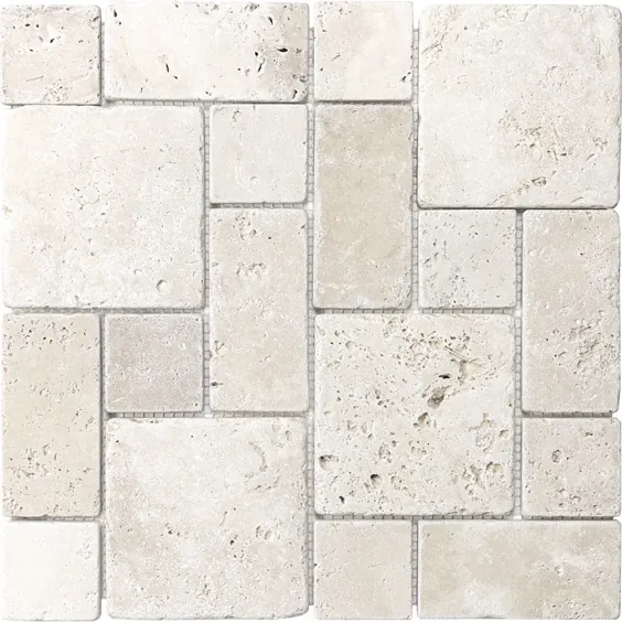 کاشی آناتولی Chiaro 12 in x 12-in Tumbled Stone Natural Traventine Mixed Pattern Wall Tiles Walles Lowes.com