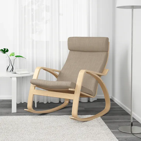 صندلی گهواره ای POÄNG - روکش توس / بژ هیلارد - IKEA
