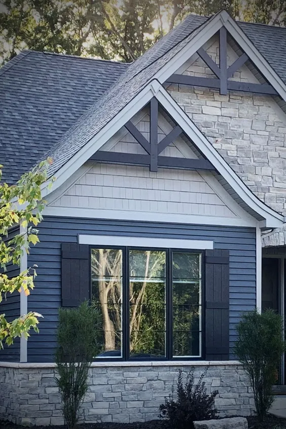 صنعتگر مدرن نمای بیرونی سنگ روکش سنگ تراشی نمای واقعی منزل سنگ نمای سایدینگ آبی لرزش خاکستری