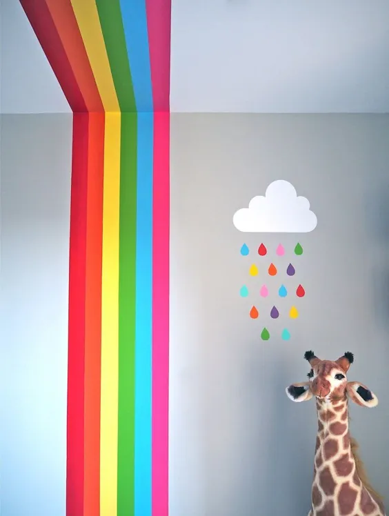 چگونه DIY یک نقاشی دیواری رنگین کمان - داخلی MELANIE LISSACK