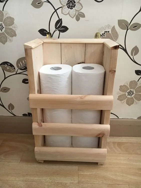 توالت رول ذخیره سازی چوبی دست ذخیره حمام چوبی |  اتسی