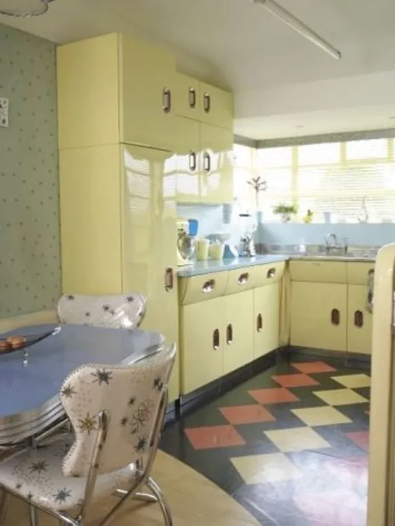 آشپزخانه گل رز انگلیسی Vintage 1950s - کارشناس پرنعمت کیت بیویس