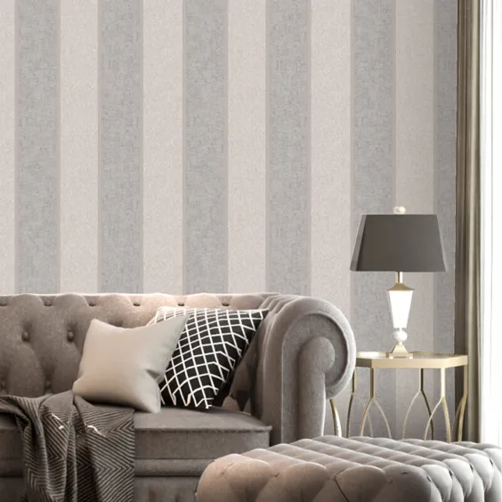 Belgravia Decor San Remo Stripe Smoke / Silver Glitter Wallpaper - 6525