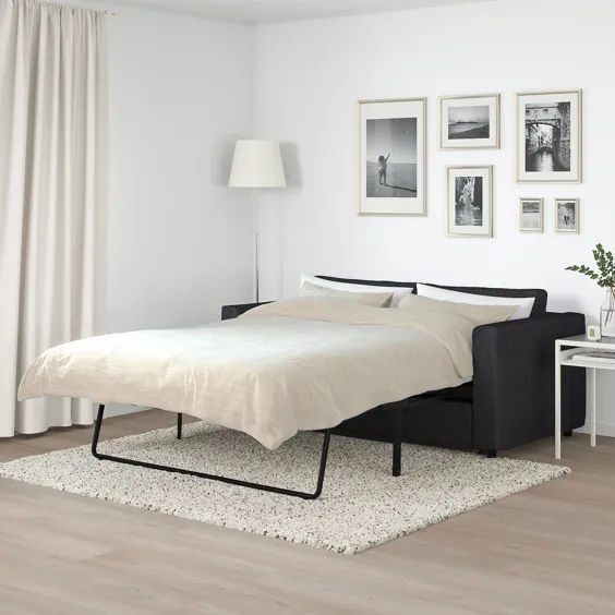 مبل راحتی خوابیده ، مشکی / خاکستری تالمیرا ، ارتفاع شامل بالشتک های پشتی: 33 1/2 "- IKEA