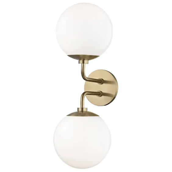 Mitzi Stella Double Wall Sconce - برنج پیر