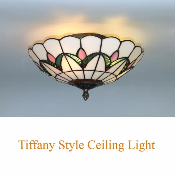 تیفانی سبک سقف شستشوی سقف چراغهای رنگی لامپ شیشه ای اتاق خواب |  eBay