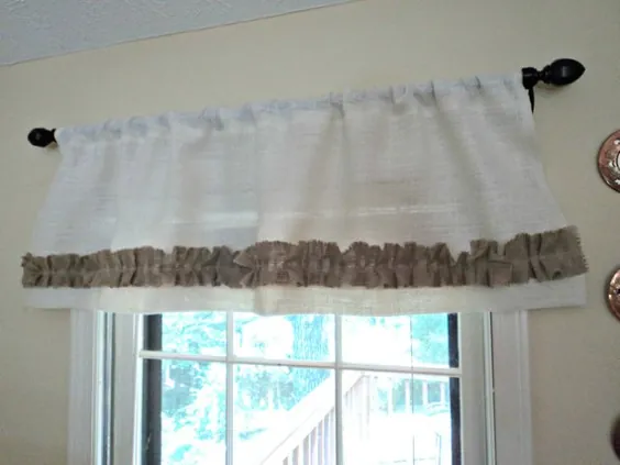 42 تا 100 Wide Natural یا Ivory Burlap Valance | اتسی