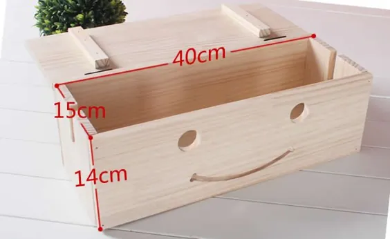 جعبه ذخیره سازی سازمان دهندگان سیم و کابل صورت لبخند چوبی