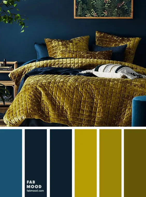 Chartreuse و اتاق خواب آبی تیره