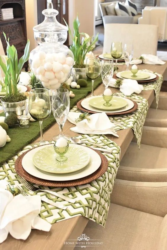 چیدن میز عید پاک سبز و سفید - خانه ای با هالیدی