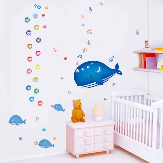 4.31 ایالات متحده آمریکا | کارتن نهنگ ماهی حباب موسیقی تابلوچسبها دیواری دیوار برگردان کودکان مهد کودک دکوراسیون اتاق کودک هنر نقاشی دیواری | مورال دکوراسیون | دکوراسیون دکوراسیون اتاق کودک - AliExpress