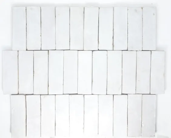کاشی دستی مرواریدی Zellige 2x6 Pearl White Terracotta |  اتسی
