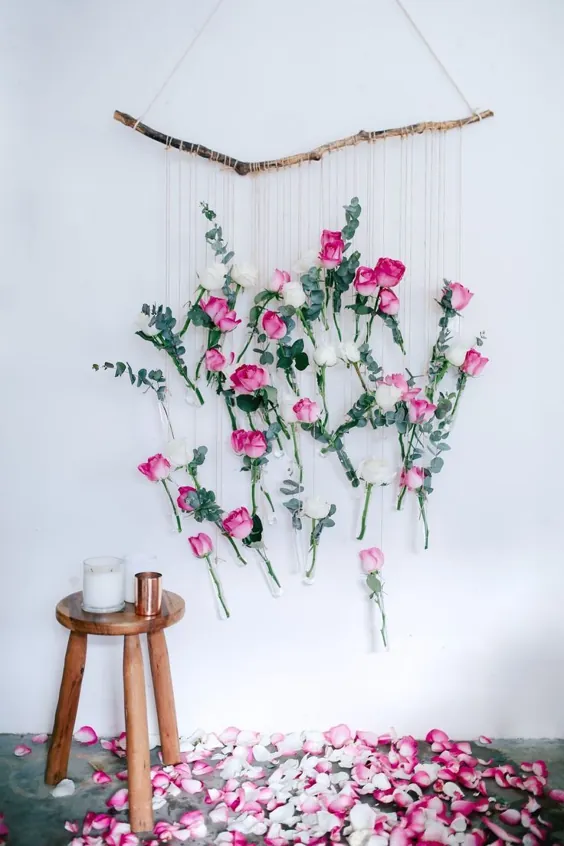 آویز دیواری گلدان گل (DIY) (با استفاده از گل رز و اکالیپتوس!) |  جنرال جمعی