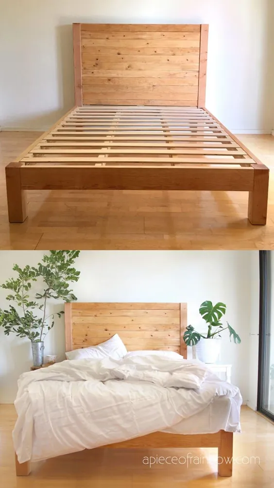 قاب تختخواب و تخته چوبی DIY (1500 دلار به دنبال 100 دلار باشید)