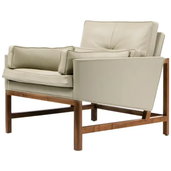 صندلی کمری صندلی کمر چوبی در گردو و چرم طراحی شده توسط کریگ بسام
