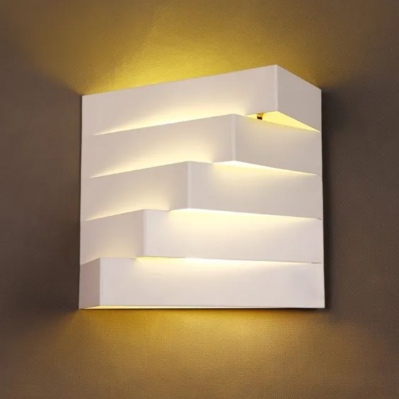 نور دیواری روشنایی داخلی هندسی متشکل از 2 نور سفید فلزی