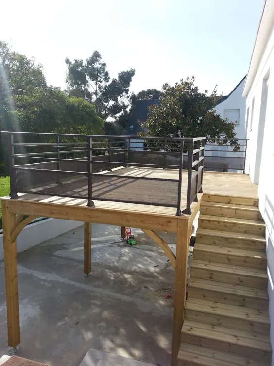 Terrasse Hors-Sol en Bois - MC Timonier ، Charpente en Kit