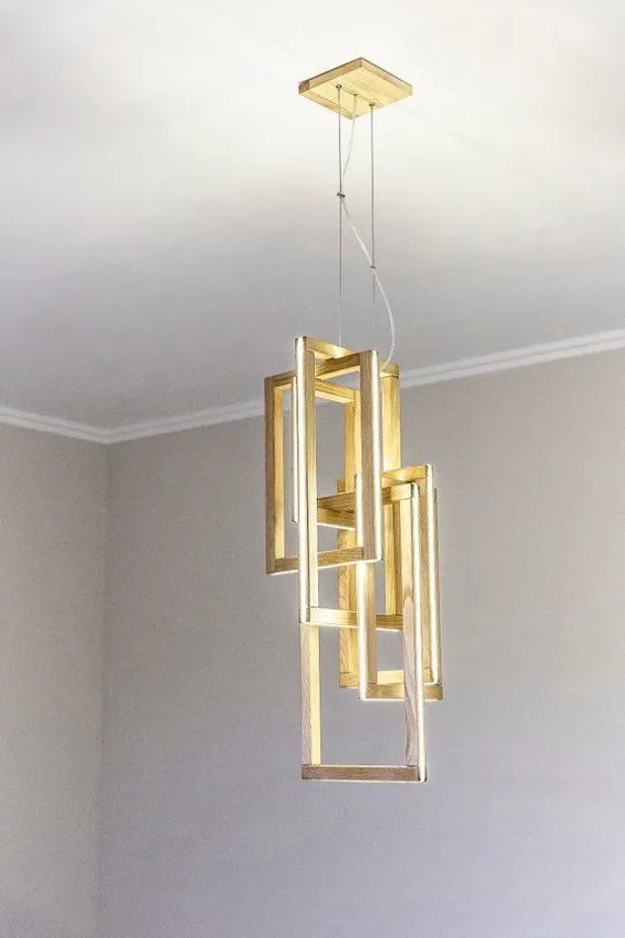 لوستر چوبی INTERLACEMENT-LED-Loft چوبی |  اتسی