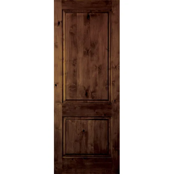 Krosswood Doors 18 in x x 96 in. Rustic Knotty Alder 2 Panel Square Top Solid Wood Right Right Single Prehung داخلی Door-KA.305.16.80.138.RH - The Home Depot