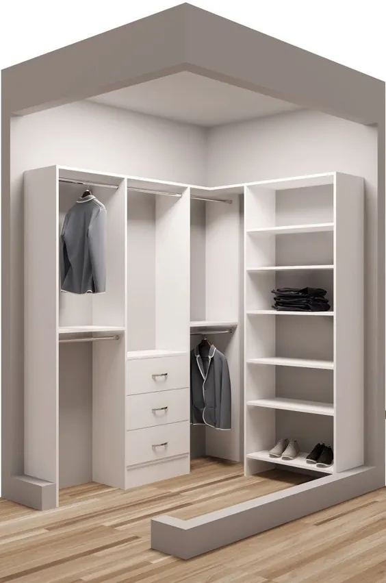 BuildDirect®: Tidysquares.com Classic White Wood 75 x 65 1⁄2 ”Walkin Closet Design 2