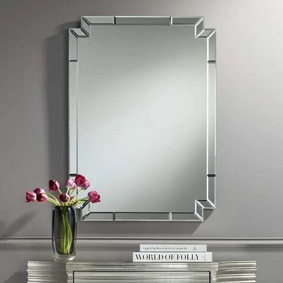 آینه دیواری گوشه برش Possini Euro Redi 26 "x 36" - # 76Y71 |  لامپ به علاوه