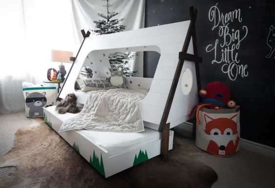 این تختخواب DIY اجازه می دهد تا کودکان احساس کنند در تمام سال در کمپ هستند