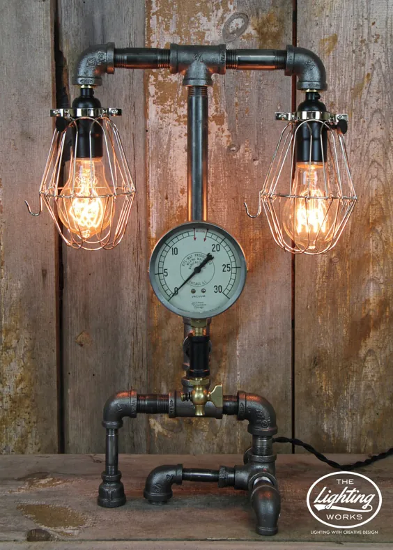 لامپ صنعتی Steampunk با چراغ های دوگانه # 50