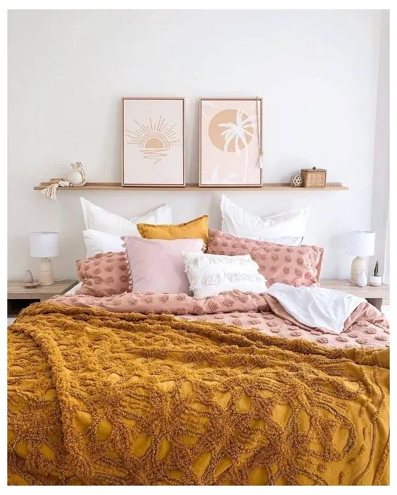 ایده های اتاق خواب دختران نوجوانان طرح های رنگی نارنجی