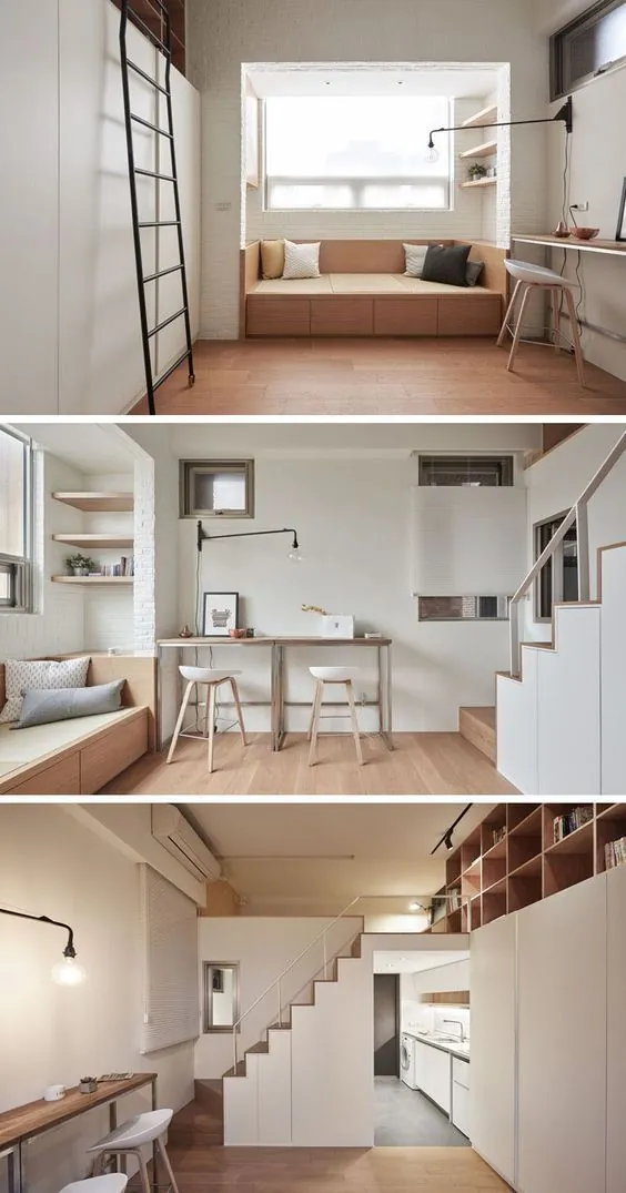 این آپارتمان کوچک در زیر شیروانی طراحی شده است تا شامل هر آنچه که نیاز دارند باشد