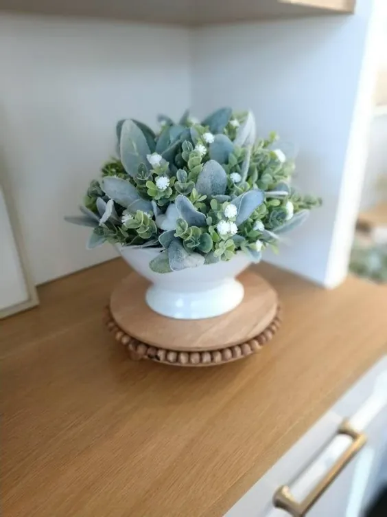 گل آرایی خانه گلخانه ای کاسه پایه سرامیک سفید مصنوعی |  اتسی