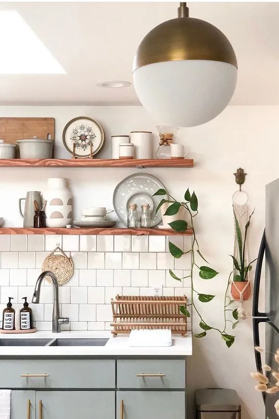 طراحی آشپزخانه زیبا ، مینیمالیستی @ indie.boho.nest