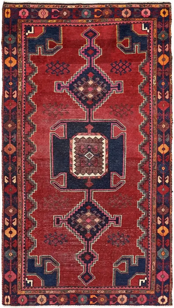قرمز 4 '3 * 7' 9 فرش ایرانی همدان