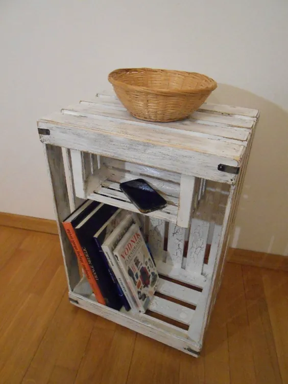 صفحه نمایش میز شبانه Shabby Chic DistchedCupboard Stand جعبه سیب