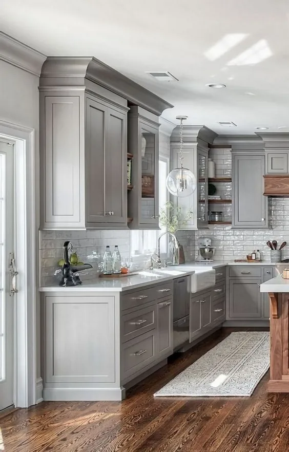 13+ Elegant Grey Kitchen Backsplash Ideas Inspiration - lmolnar #greykitchendesi ...