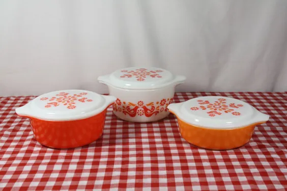 مجموعه PYREX 3 ظرف آشپزخانه سیندرلا 1 پینت 1.5 پینت | اتسی