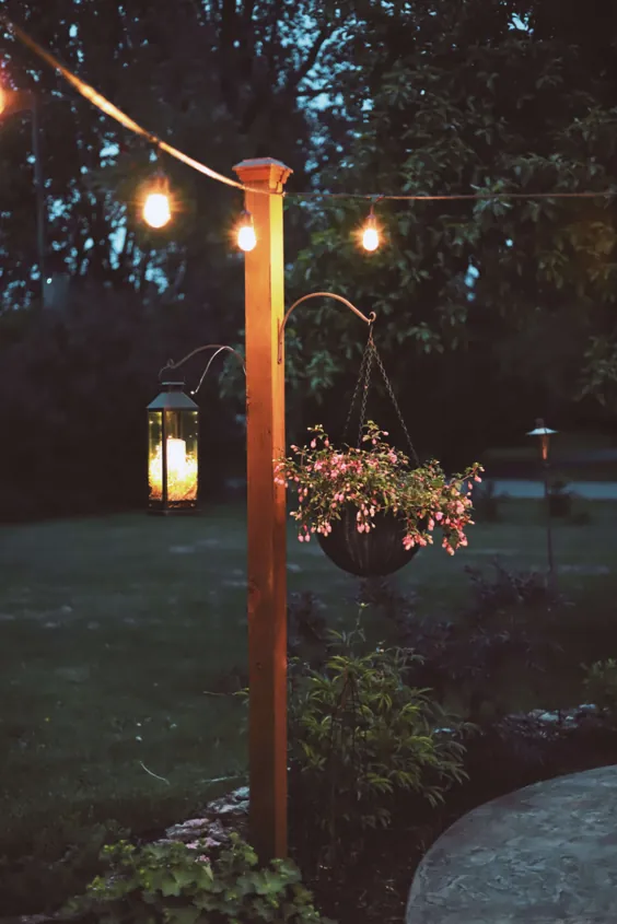پست های DIY Garden برای چراغ های رشته ای - Cedar & Stone Farmhouse