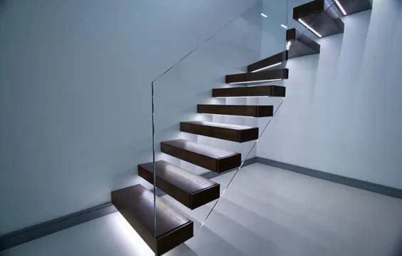 Freitragende Treppe im Spotlicht –29 مدرن Bolzentreppen
