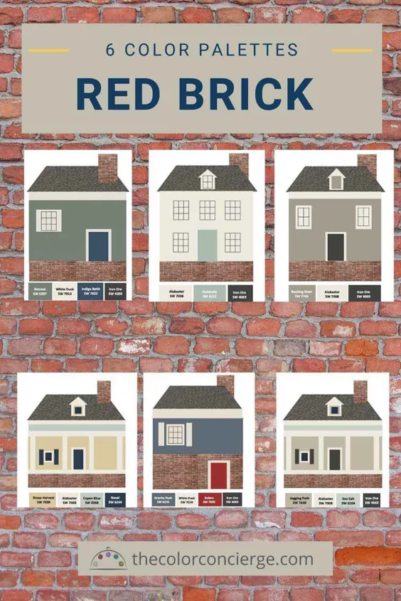 6 پالت رنگ برای خانه های آجر قرمز