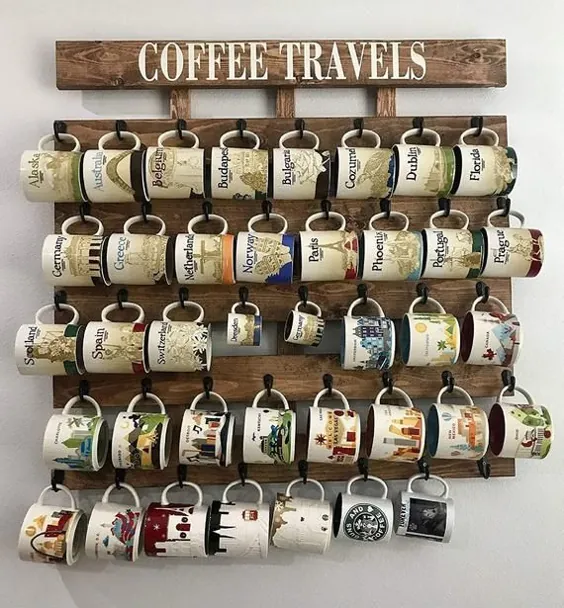 You Are Here Mug Rack - Been There Cough Mug Rack - Xlarge قهوه رک با قلاب - XL You Are Here