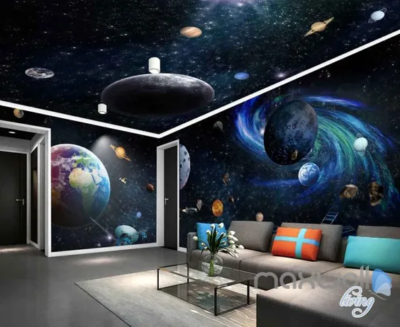 3D Galaxy Solar System کاغذ دیواری کل اتاق دیواری نقاشی دیواری IDCQW-000141