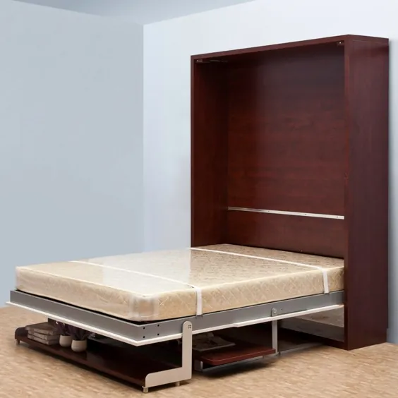 قفسه + میز + تختخواب دیواری مخفی عمودی Queen ، صرفه جویی در فضا ، تخت مورفی تاشو (QV-110)