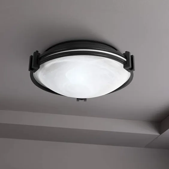 چراغ سقفی مشکی عریض Possini Euro Deco 12 3/4 "- # 85G44 | لامپ های پلاس