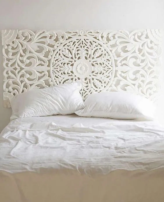 تختخواب Bohemian Headboard 3ft مجسمه سازی Lotus Flower Mandala |  اتسی