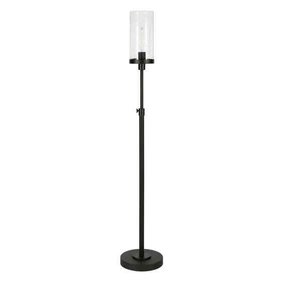 Meyer & Cross Frieda 66 in. Black-Bronze Floor Lamp Floor Lamp Floed Seeded Glass-FL0308 - انبار خانه